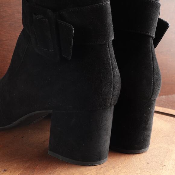 Paul Green Boots Womens SZ UK 7.5 US 10 BLK Natalia Ankle Heeled Suede Side Zip - Picture 8 of 16